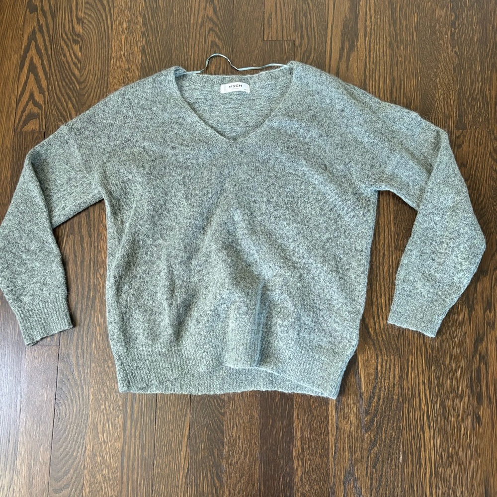 MSCH Copenhagen Women XS S Femme Mohair Pullover Sweater Gray